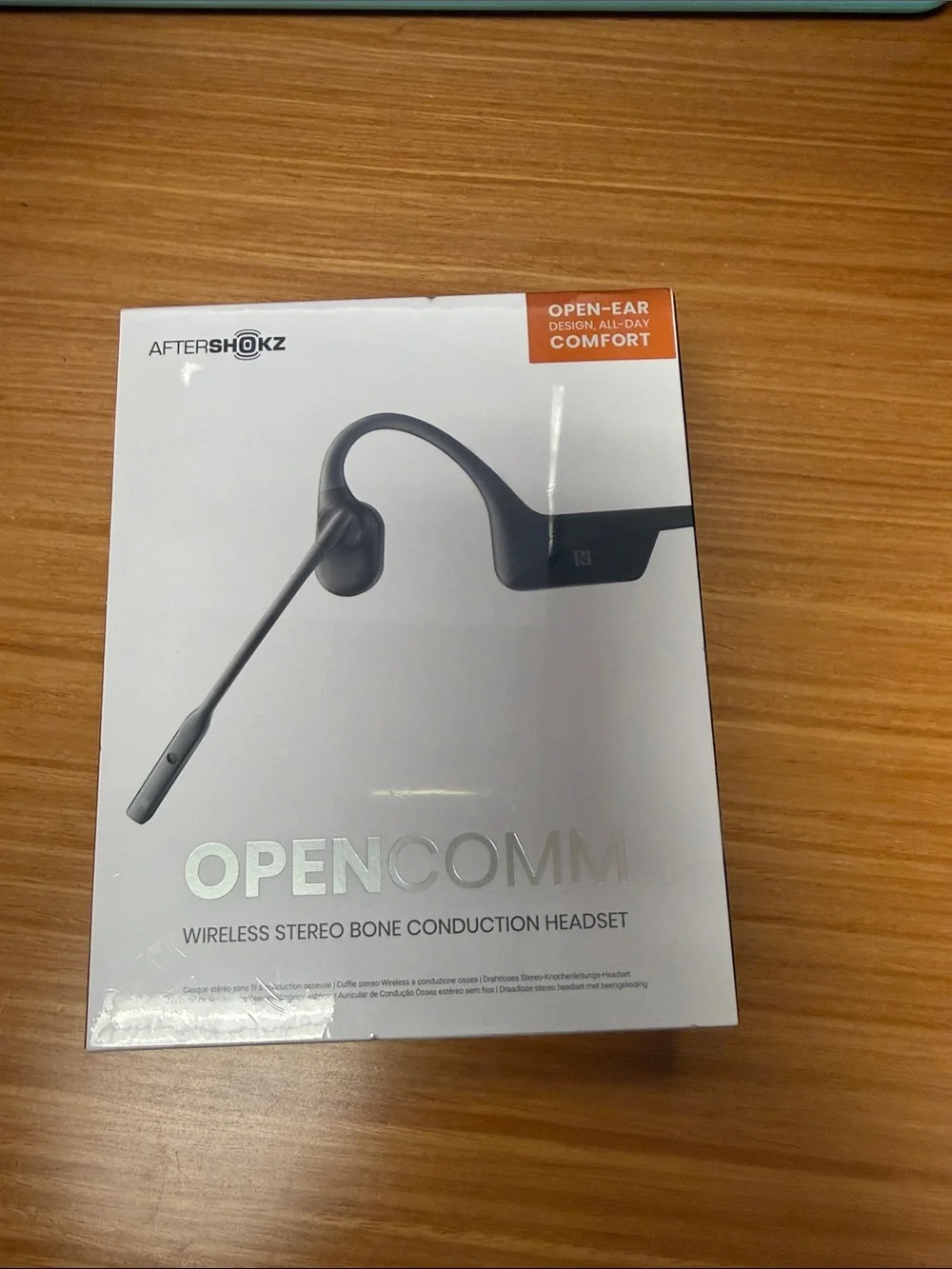 Aftershokz OpenComm Wireless Bone Conduction Headset — Black